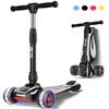 LOL-FUN Scooter for Kids Ages 3-5 Years Old Boy Girl with 3 Wheels, Extra-Wide Children Foldable Kick Scooter Kids Ages 6-12 Toddler with 4 Adjustable Height and Lean-to-Steer - Black view 1