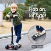 LOL-FUN Scooter for Kids Ages 3-5 Years Old Boy Girl with 3 Wheels, Extra-Wide Children Foldable Kick Scooter Kids Ages 6-12 Toddler with 4 Adjustable Height and Lean-to-Steer - Black view 3