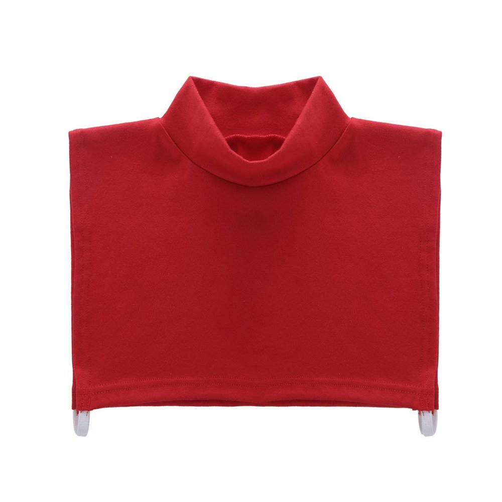 JEATHA Women Cotton Mock Turtleneck Faux Collar Detachable Half Blouse Pullover Shirt Fashion Red (Type A) One Size