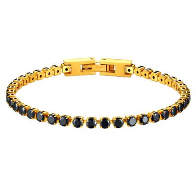 PROSTEEL Womens Crystal Bracelet 3mm Stone Cubic Zirconia Black Tennis Bracelets Women 7.5 Inch