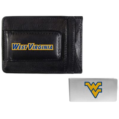 Siskiyou Sports NCAA West Virginia Mountaineers Unisex Leather Cash & Cardholder & Money Clip, Black, One Size
