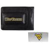Siskiyou Sports NCAA West Virginia Mountaineers Unisex Leather Cash & Cardholder & Money Clip, Black, One Size view 1