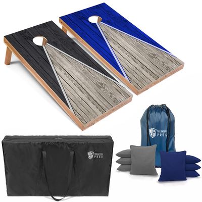 Tailgating Pros Lightweight Pyramid Design Cornhole Board Set w/Bean Bags and Carrying Case - 4'x2' Regulation Cornhole Game