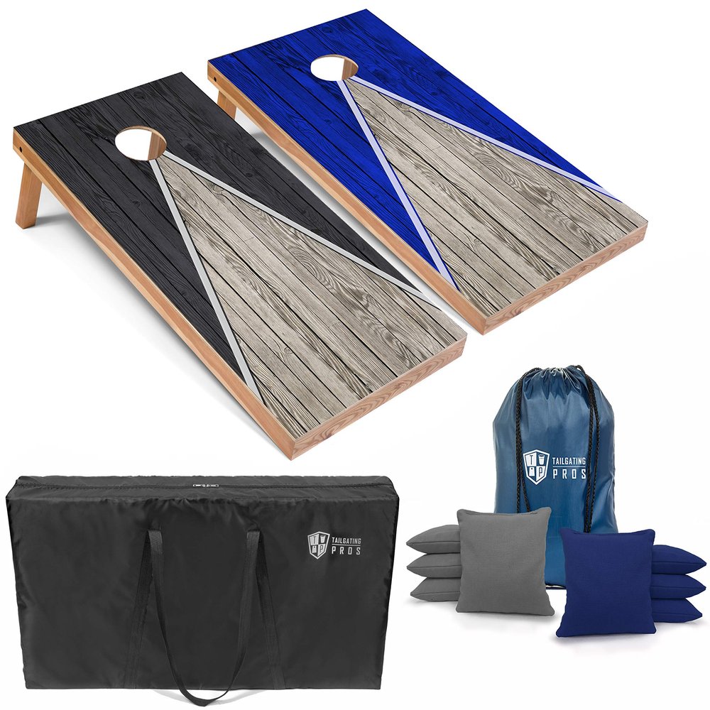 Tailgating Pros Lightweight Pyramid Design Cornhole Board Set w/Bean Bags and Carrying Case - 4'x2' Regulation Cornhole Game