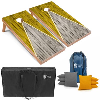Tailgating Pros Lightweight Pyramid Design Cornhole Board Set w/Bean Bags and Carrying Case - 4'x2' Regulation Cornhole Game