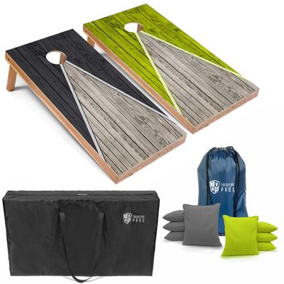 Tailgating Pros Lightweight Pyramid Design Cornhole Board Set w/Bean Bags and Carrying Case - 4'x2' Regulation Cornhole Game