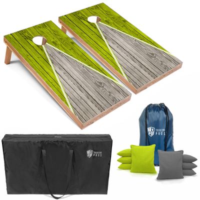 Tailgating Pros Lightweight Pyramid Design Cornhole Board Set w/Bean Bags and Carrying Case - 4'x2' Regulation Cornhole Game