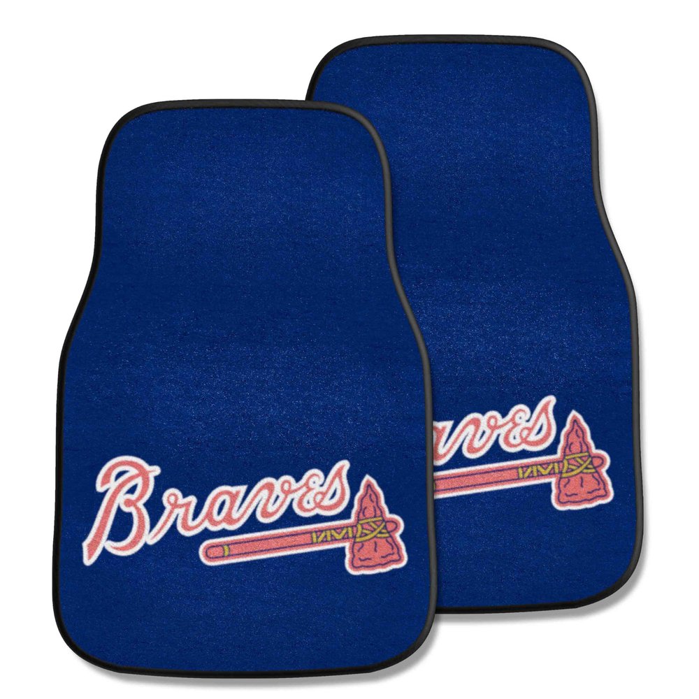 MLB - Atlanta Braves Carpet Car Mat Set - 2 Pieces