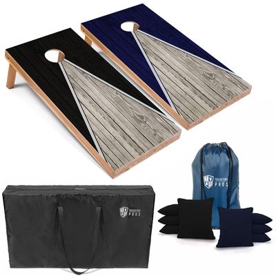 Tailgating Pros Lightweight Pyramid Design Cornhole Board Set w/Bean Bags and Carrying Case - 4'x2' Regulation Cornhole Game