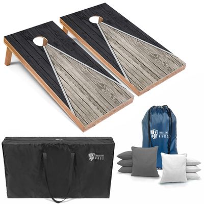 Tailgating Pros Lightweight Pyramid Design Cornhole Board Set w/Bean Bags and Carrying Case - 4'x2' Regulation Cornhole Game