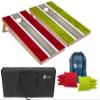 Tailgating Pros Lightweight Striped Cornhole Board Set- Includes 4'x2' Regulation Boards, Bean Bags, and Carrying Cases view 1