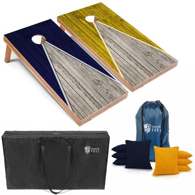 Tailgating Pros Lightweight Pyramid Design Cornhole Board Set w/Bean Bags and Carrying Case - 4'x2' Regulation Cornhole Game