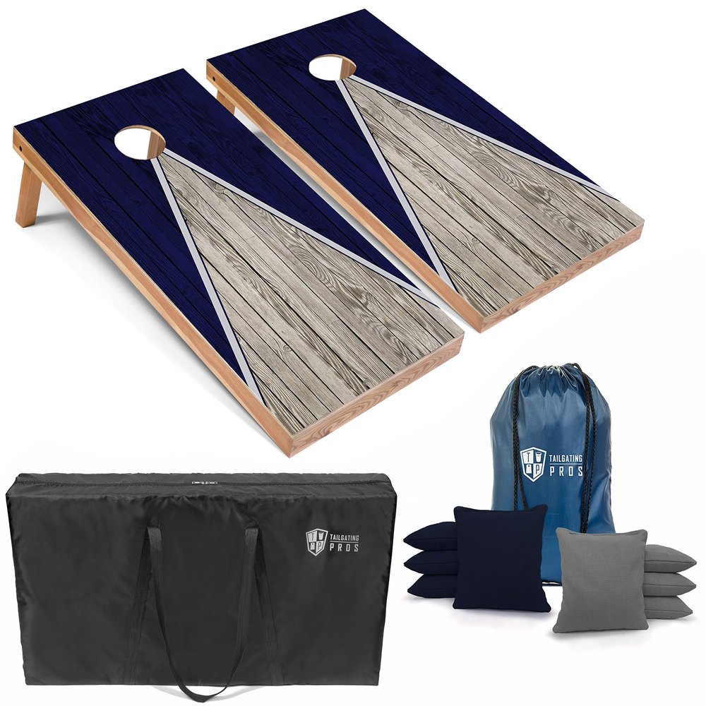 Tailgating Pros Lightweight Pyramid Design Cornhole Board Set w/Bean Bags and Carrying Case - 4'x2' Regulation Cornhole Game