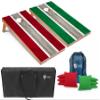 Tailgating Pros Lightweight Striped Cornhole Board Set- Includes 4'x2' Regulation Boards, Bean Bags, and Carrying Cases view 1