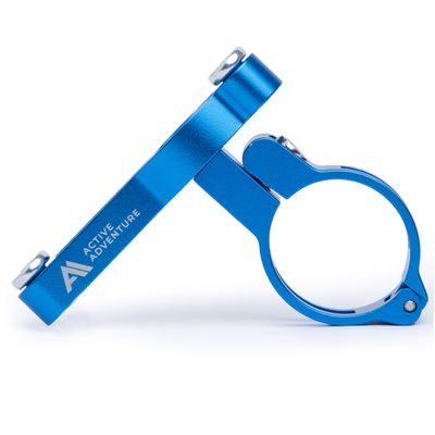 Blue Anodized Bike Seat Post Mount - Universal Bottle Holder - MTB & Road Bike Adapter - Kids & Beach Cruiser Compatible