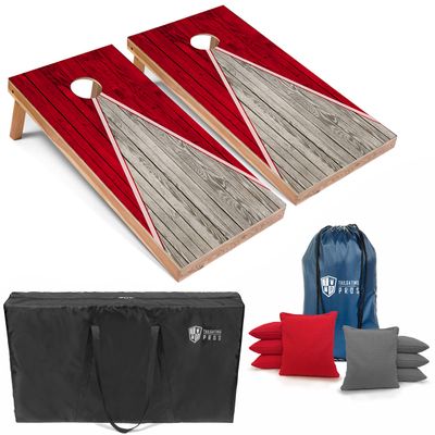 Tailgating Pros Lightweight Pyramid Design Cornhole Board Set w/Bean Bags and Carrying Case - 4'x2' Regulation Cornhole Game