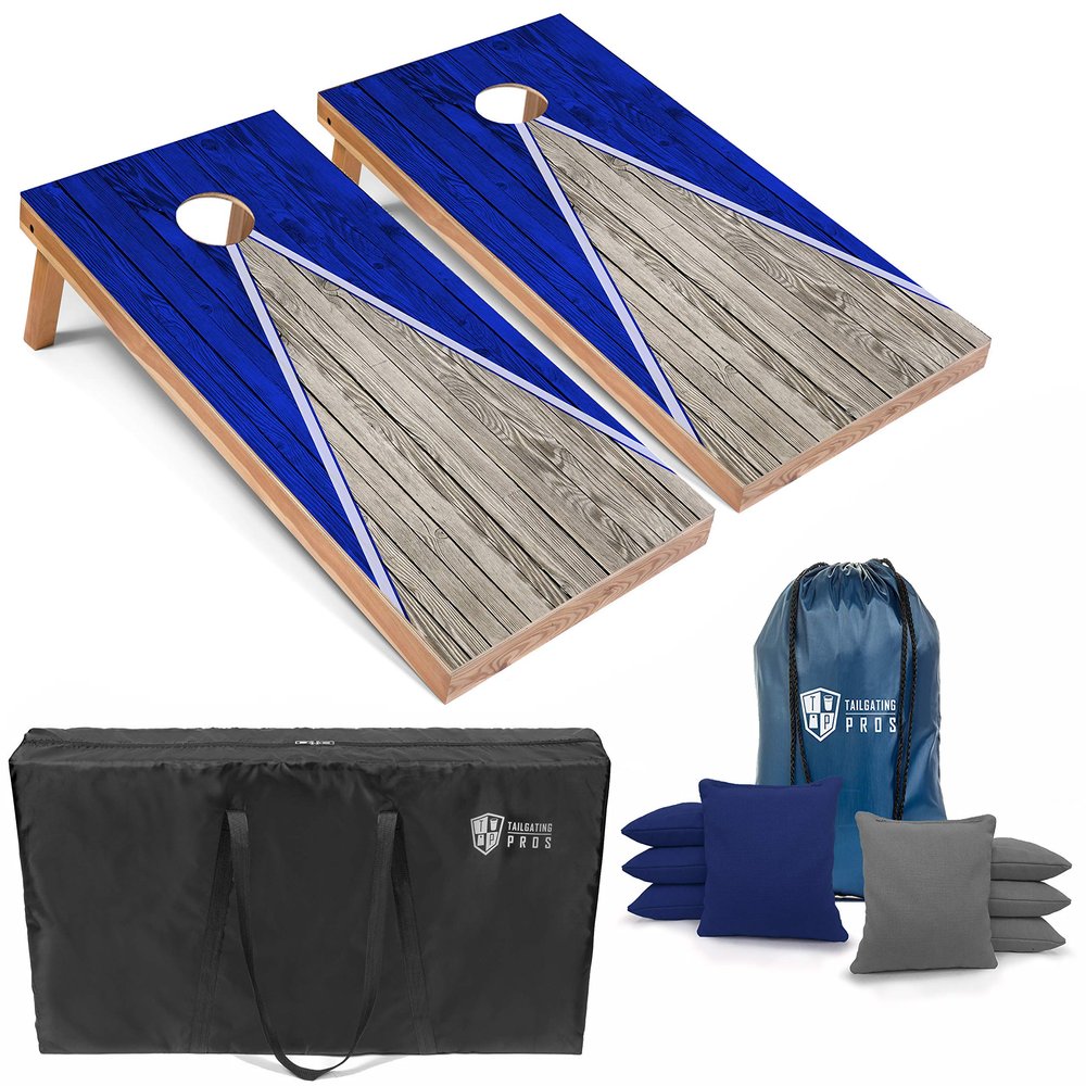 Tailgating Pros Lightweight Pyramid Design Cornhole Board Set w/Bean Bags and Carrying Case - 4'x2' Regulation Cornhole Game