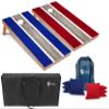 Tailgating Pros Lightweight Striped Cornhole Board Set- Includes 4'x2' Regulation Boards, Bean Bags, and Carrying Cases view 1