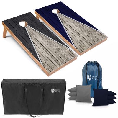 Tailgating Pros Lightweight Pyramid Design Cornhole Board Set w/Bean Bags and Carrying Case - 4'x2' Regulation Cornhole Game