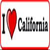 1x I Love California Vinyl Waterproof Sticker - 5cm / 2inches view 1