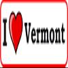 1x I Love Vermont Vinyl Waterproof Sticker - 5cm / 2inches view 1