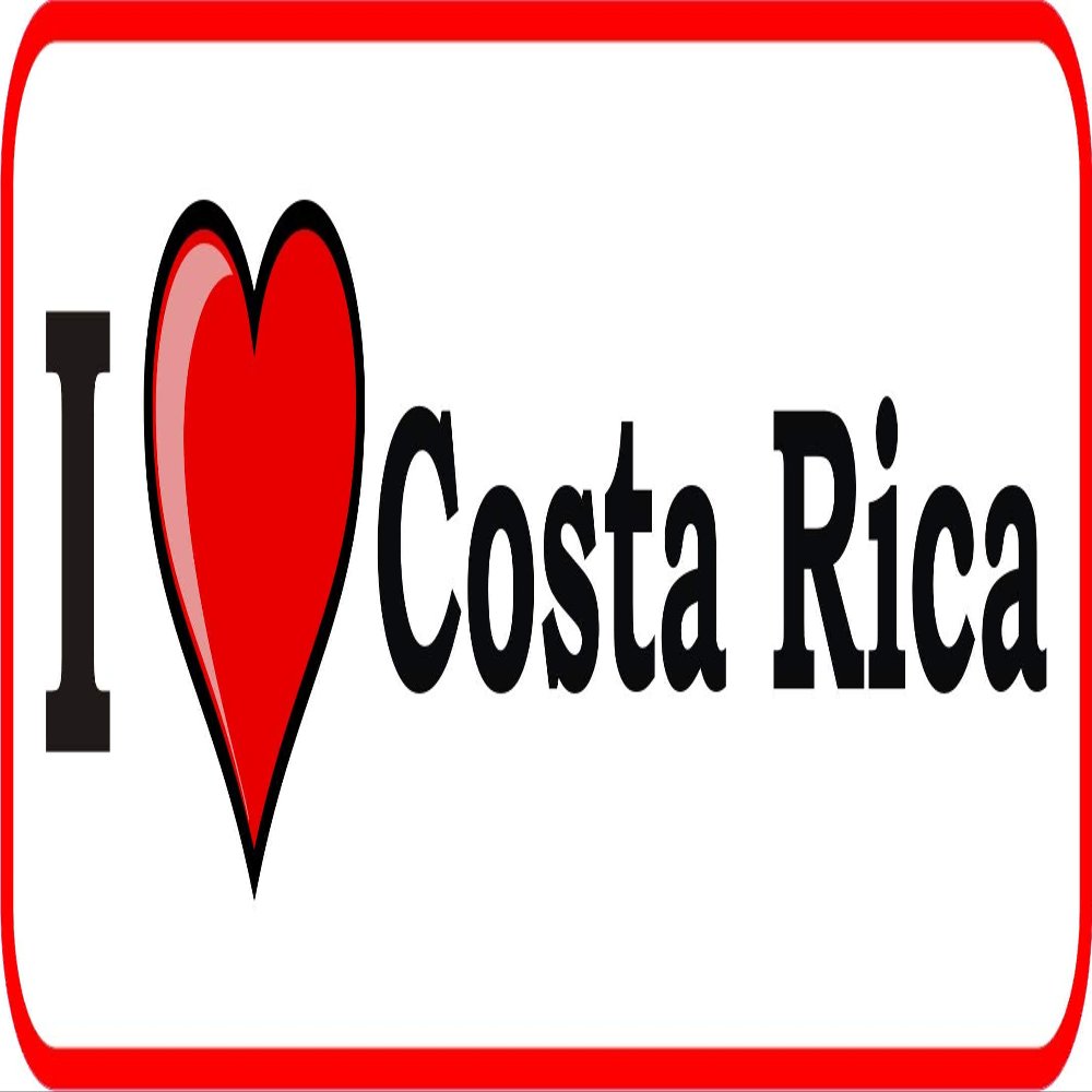 1x I Love Costa Rica Vinyl Waterproof Sticker - 10cm / 4inches
