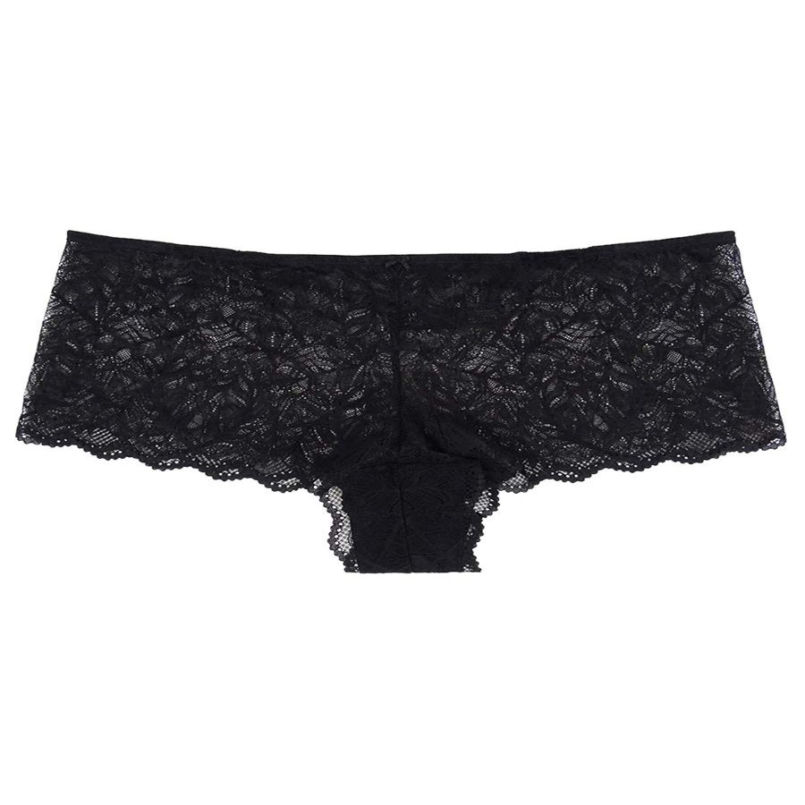 INC International Concepts Women's Plus Lace Boyshort Panty (1X, Deep Black)