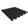 Playsafer Genaflex Lock Heavy Duty Interlocking Rubber Gym Tiles, Super Durable Laminated Protective Exercise Home Gym Flooring Mats - 8mm Thick X 20" X 20" (10 - Edge Tiles, Black/Tan) view 1