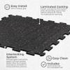 Playsafer Genaflex Lock Heavy Duty Interlocking Rubber Gym Tiles, Super Durable Laminated Protective Exercise Home Gym Flooring Mats - 8mm Thick X 20" X 20" (10 - Edge Tiles, Black/Tan) view 3