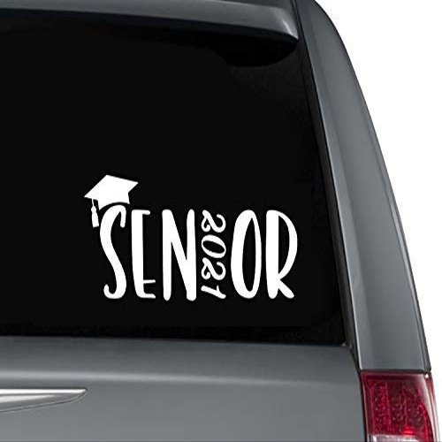 8" - 22" Seniors 2021 window decal sticker sign static cling for cars suv sport utility laptop wall (multicolor) - C4