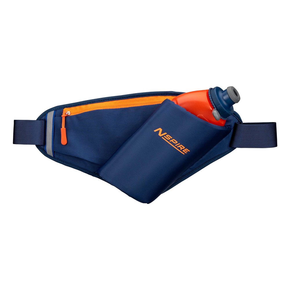 Nspire Hydration Waist Pack Bottle with 18oz Flask and Storage Area  Running, Hiking, Walking, Camping, Cycling, True Navy/Tigerlily