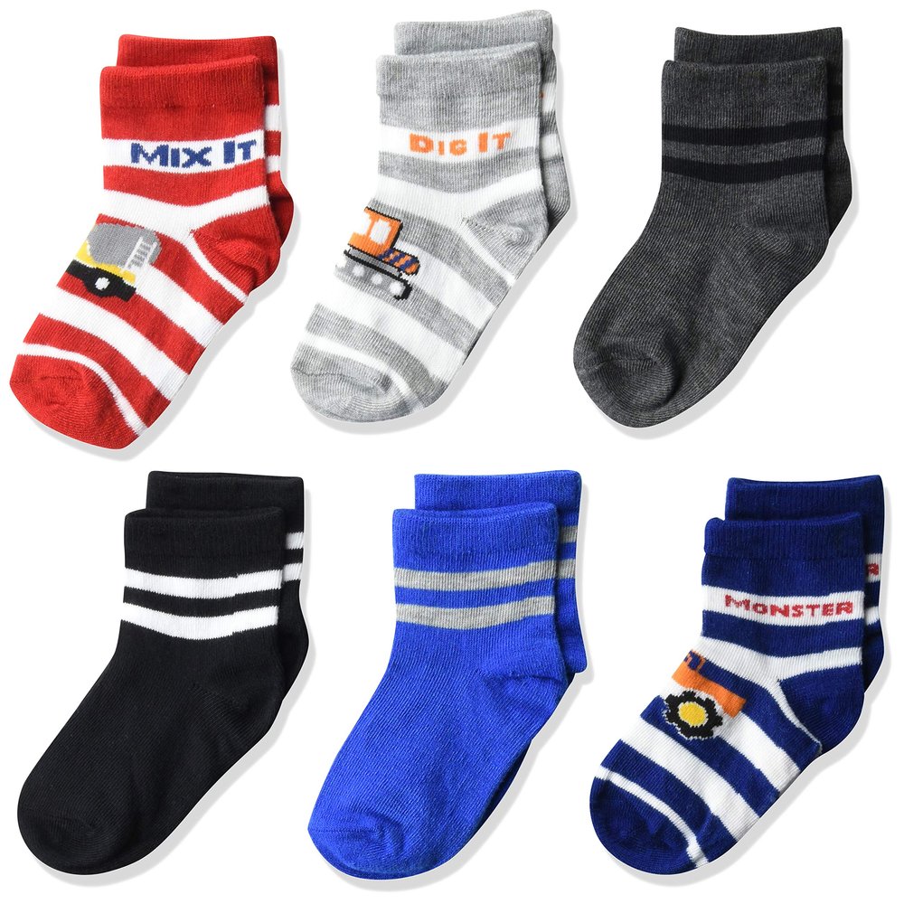 Cherokee baby boys Cherokee 6 Pack Shorty Casual Sock, Assorted Bright, 2-4T US