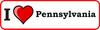 1x I Love Pennsylvania Vinyl Waterproof Sticker - 5cm / 2inches view 1