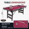 6' Pendleton Portable Pool Table view 2