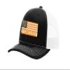 Heritage Pride Tennessee Football Team Colors American Flag Embroidered Football Team Flag Mesh Back Trucker Hat, Black/White view 1