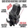Wicked Lights GEN4 QD Windage and Elevation Adjustable Light Mount Combo Kit for 1" and 30mm Light Bodies and Scope Tubes view 3