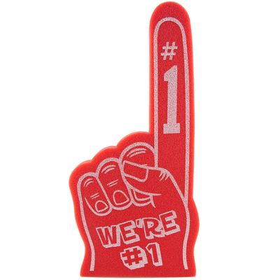 Giant Foam Finger 18 Inch- We're Number 1 Foam Hand for All Occasions - Cheerleading for Sports - Exciting Vibrant Colors use as Celebration Pom Poms- Great for Sports Events Games School Business
