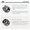 CAMPINGMOON Small Propane to Butane Adapter, Input: 16oz/1Lb small Propane Canister, Output: EN417 Lindal Valve Z22 (Silver) view 2
