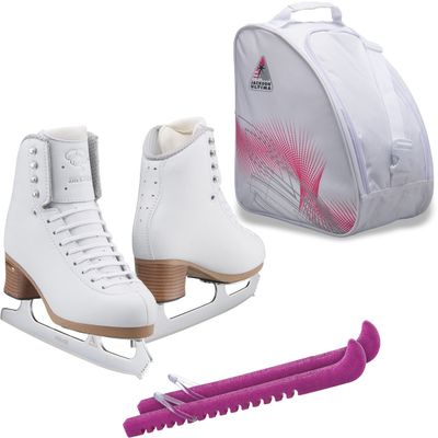 Jackson Ultima Figure Ice Skates ELLE FS2131 / Narrow/Kids 1.5 Bundle with Bag and Guardog Skate Guards
