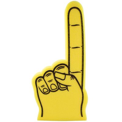 Giant Foam Finger 18 Inch- Number 1 DIY Blank Foam Hand for All Occasions - Cheerleading for Sports - Exciting Vibrant Colors use as Celebration Pom Poms- Great for Athletics Local Sport Events Games