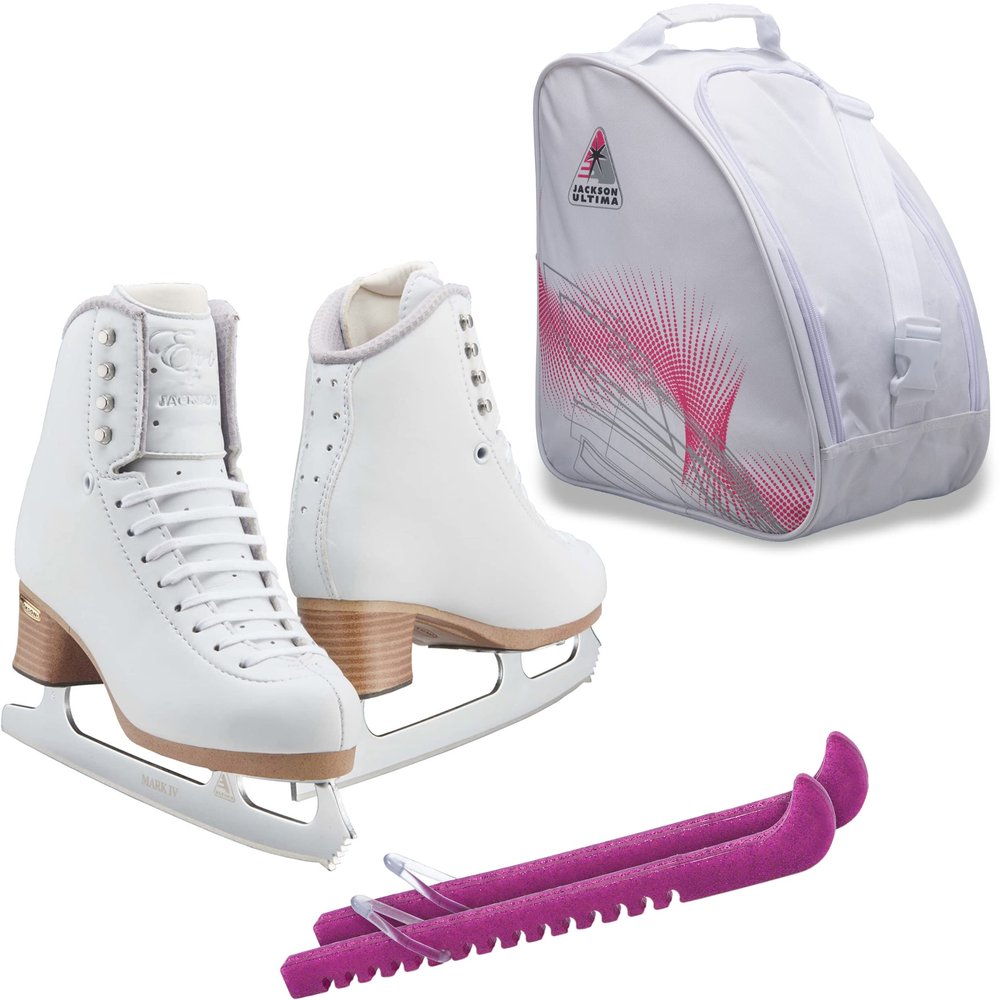 Jackson Ultima Figure Ice Skates EVO FS2020 / Narrow/Adult 9.5 Bundle with Bag and Guardog Skate Guards