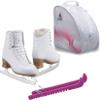Jackson Ultima Figure Ice Skates Freestyle FS2191 / Medium to Wide/Kids 1 Bundle with Bag and Guardog Skate Guards view 1