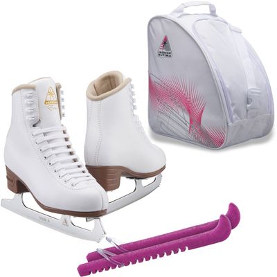 Jackson Ultima Figure Ice Skates EXCEL JS1291 / Medium to Wide/Kids 2 Bundle with Bag and Guardog Skate Guards