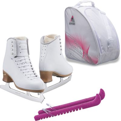 Jackson Ultima Figure Ice Skates Freestyle FS2190 / Medium to Wide/Adult 4 Bundle with Bag and Guardog Skate Guards