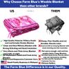 Farm Blue Pink Camo Military Camping Blanket - Woobie Blanket Poncho Liner - for Hiking Gear, Backpacking and Car Survival Blankets - Unique New Pretty N Pink Custom Pattern Avail at view 2