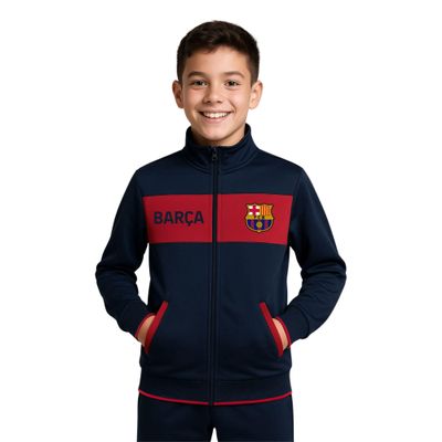 Icon Sports Officially Licensed FC Barcelona Soccer Track Jacket - Unisex Kids - FCB52TJ Navy YS