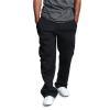 Mens Heavyweight Fleece Cargo Sweatpants Fashion Sport Baggy Pants Jogger with Pockets Black view 2