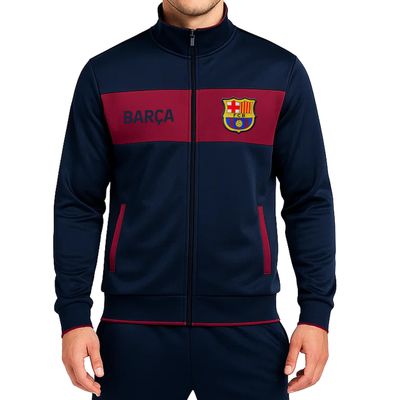 Icon Sports Officially Licensed FC Barcelona Soccer Track Jacket - Unisex Adult - FCB52TJ Navy XL