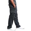 Mens Heavyweight Fleece Cargo Sweatpants Fashion Sport Baggy Pants Jogger with Pockets Deep Grey view 1
