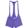 Oyolan Mens Soft Racer Back Bulge Pouch Wrestling Jockstrap Singlet Bodysuit One Piece Supender Jumpsuit Purple Large view 4